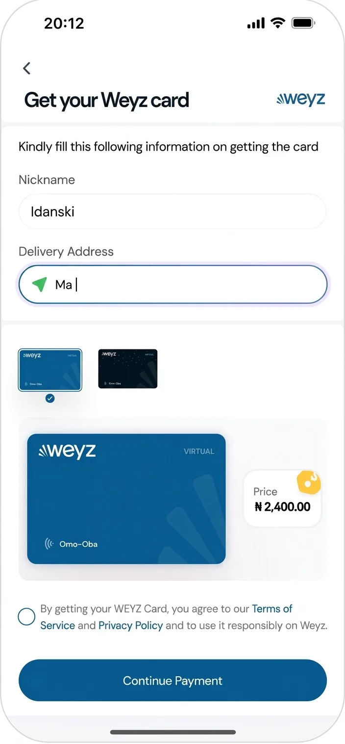 Weyz Rider Mobile App interface view 2