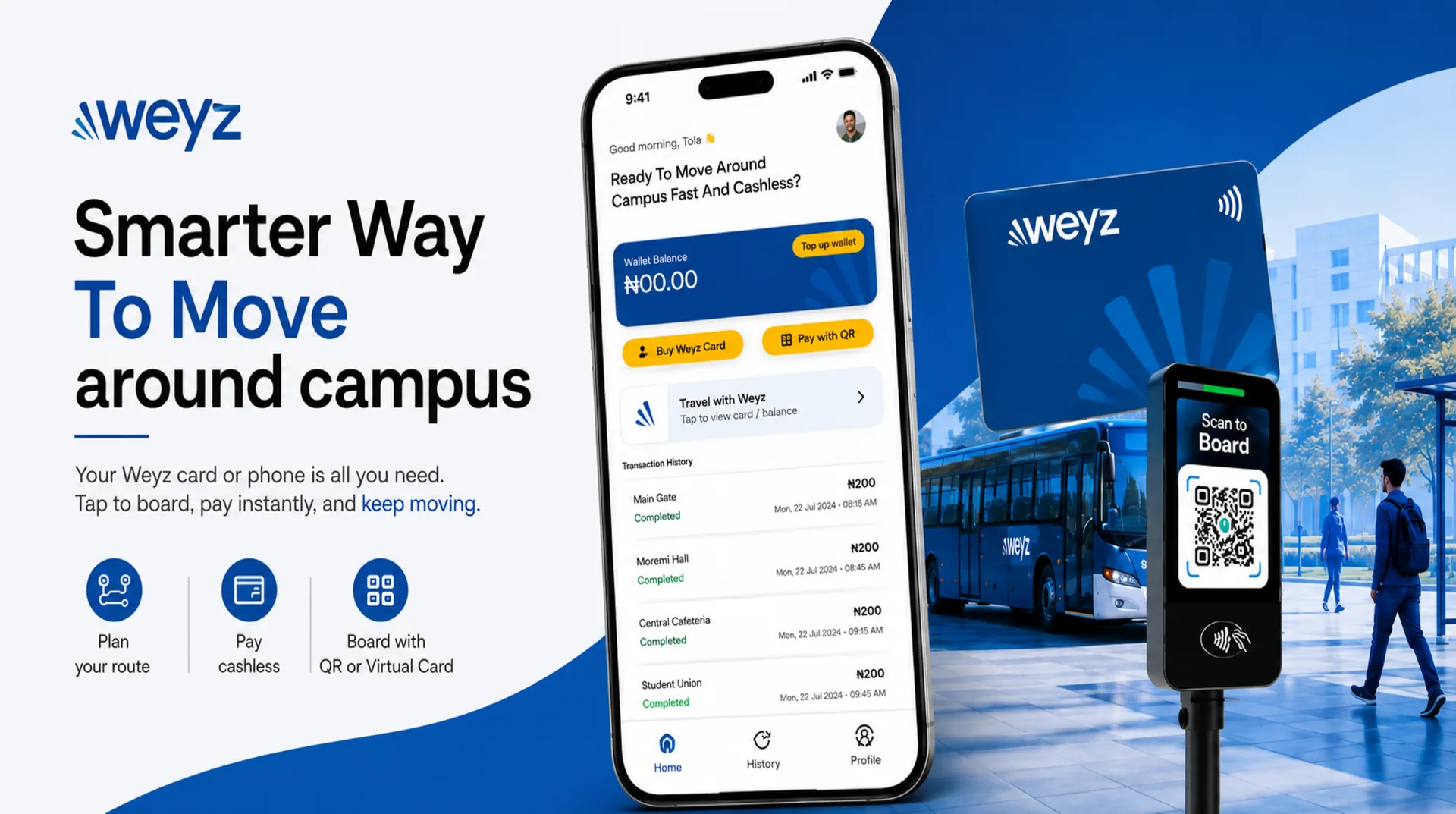 Weyz Rider Mobile App interface