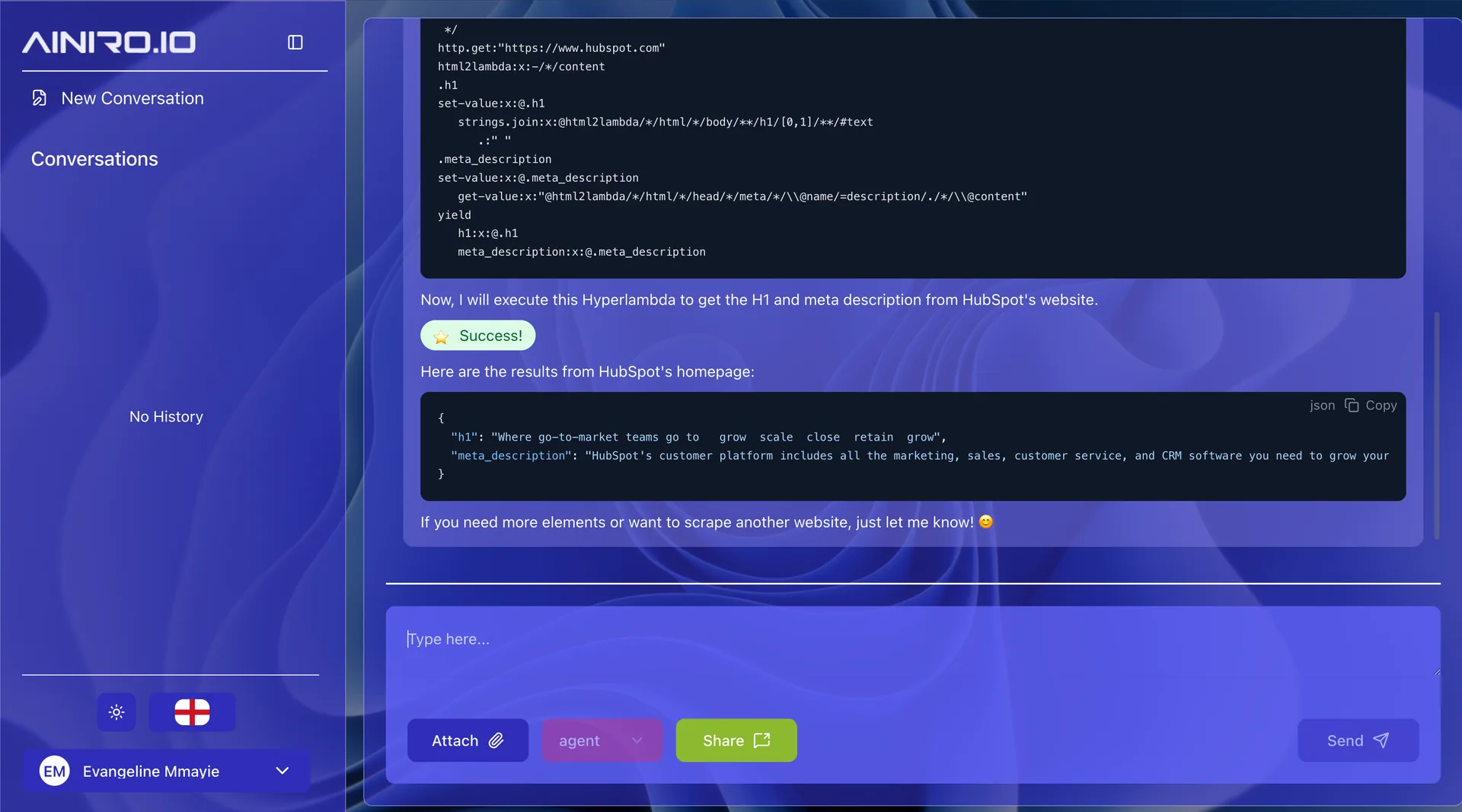 AI Expert System interface view 2